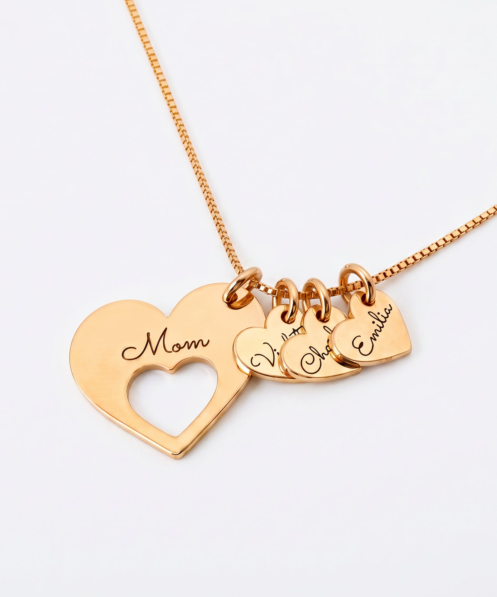 Family Customized Name Heart Shaped Necklace