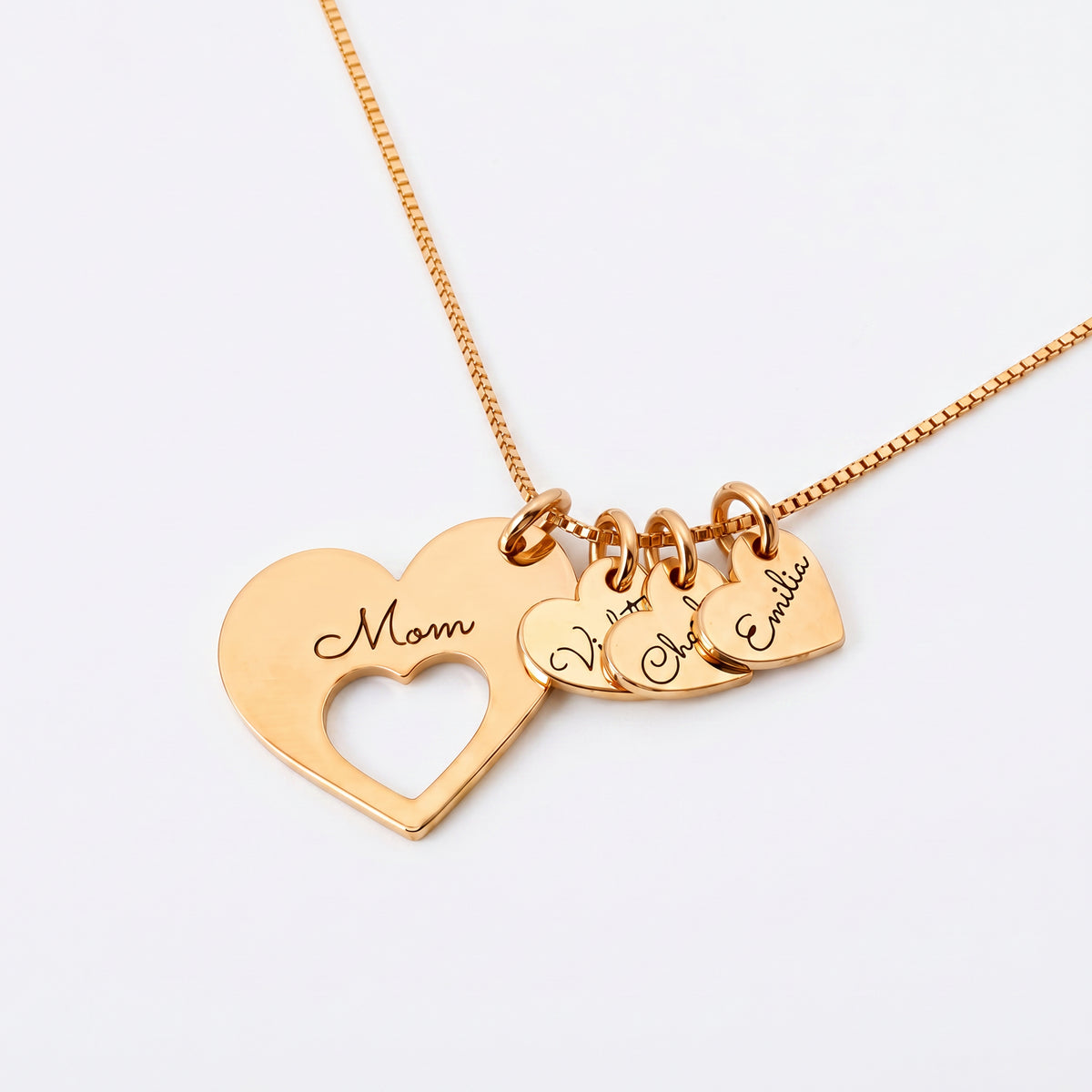 Family Customized Name Heart Shaped Necklace