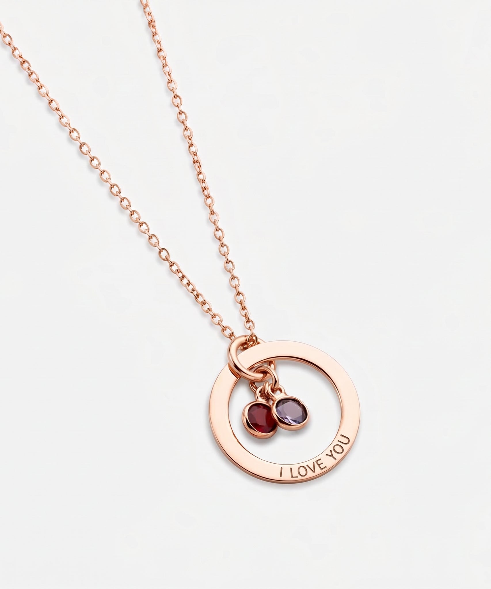 Cradled Personalized Birthstone Circle Necklace