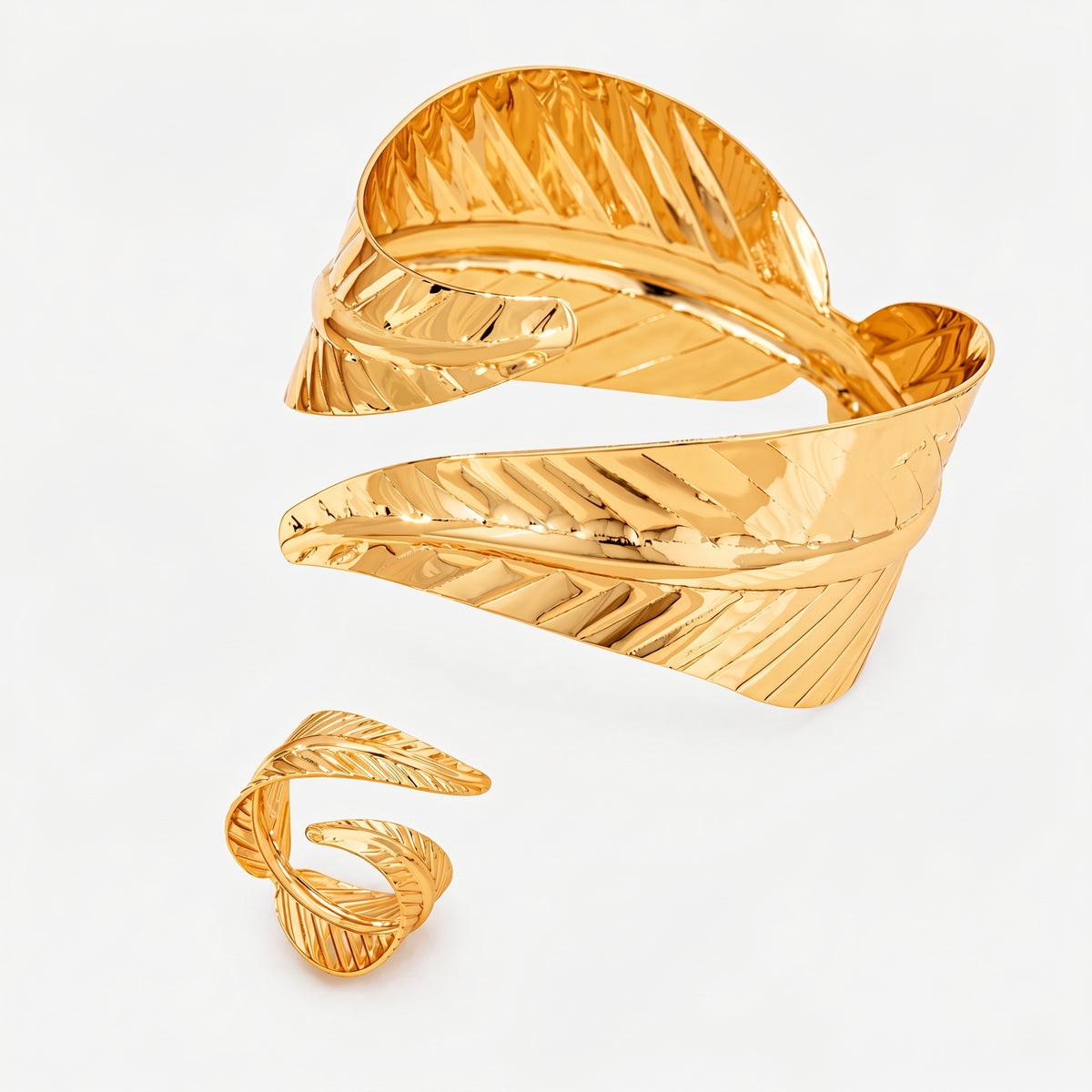 Greek Goddess Open Bracelet & Ring