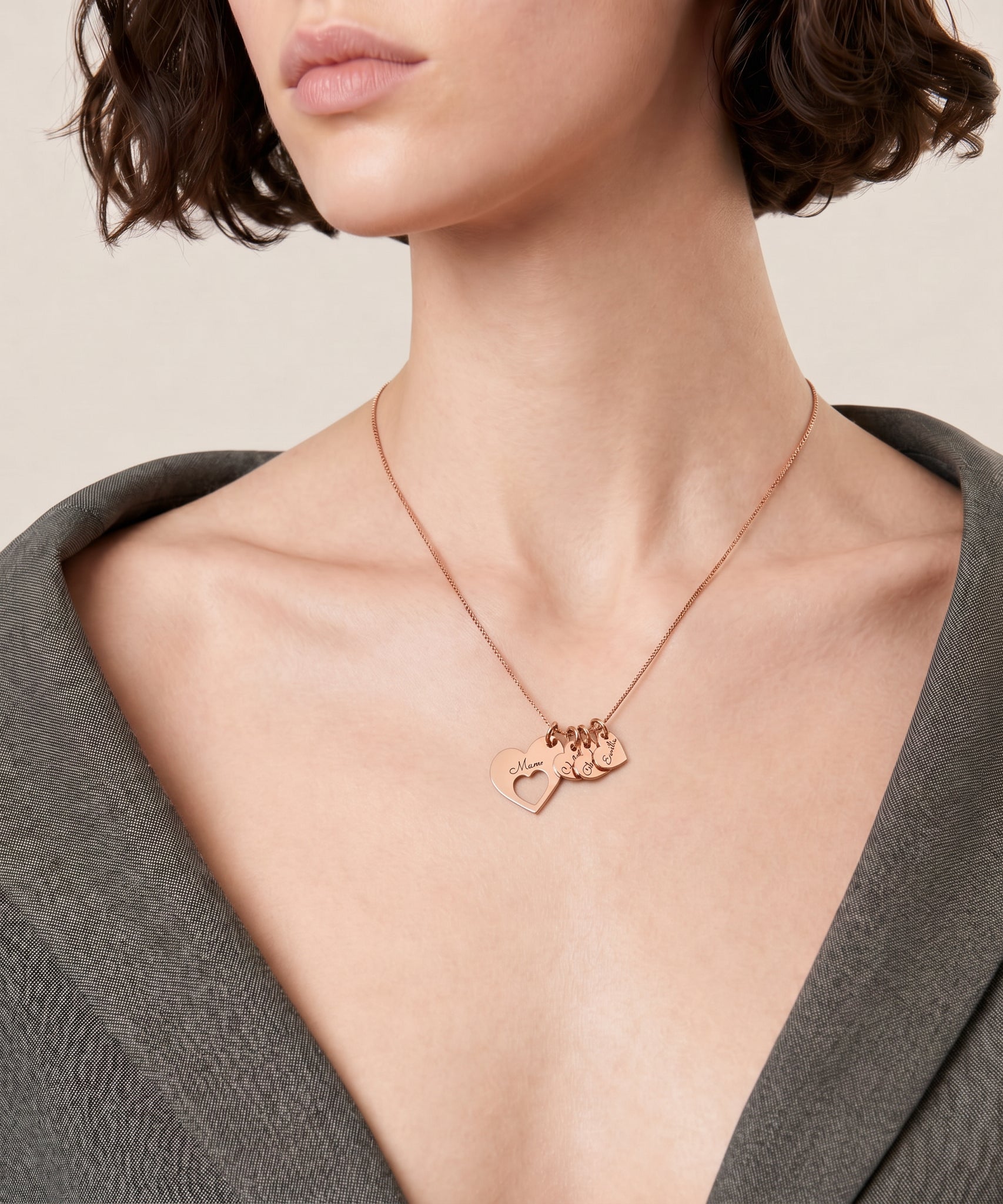 Family Customized Name Heart Shaped Necklace