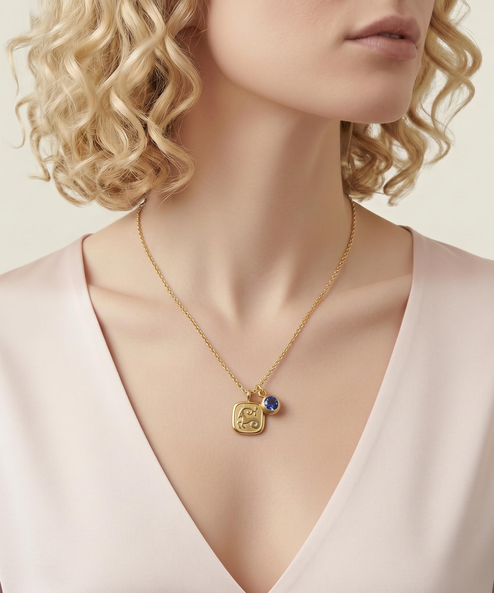 Squircle Constellation Zodiac Birthstone Necklace