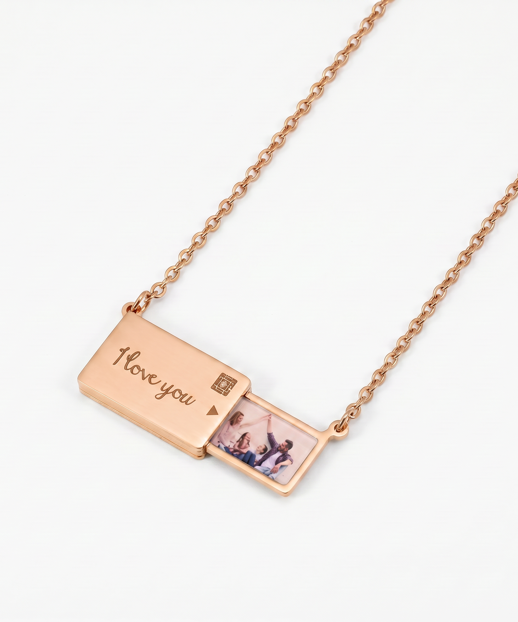 Customized Creative Pull-out Photo Box Necklace