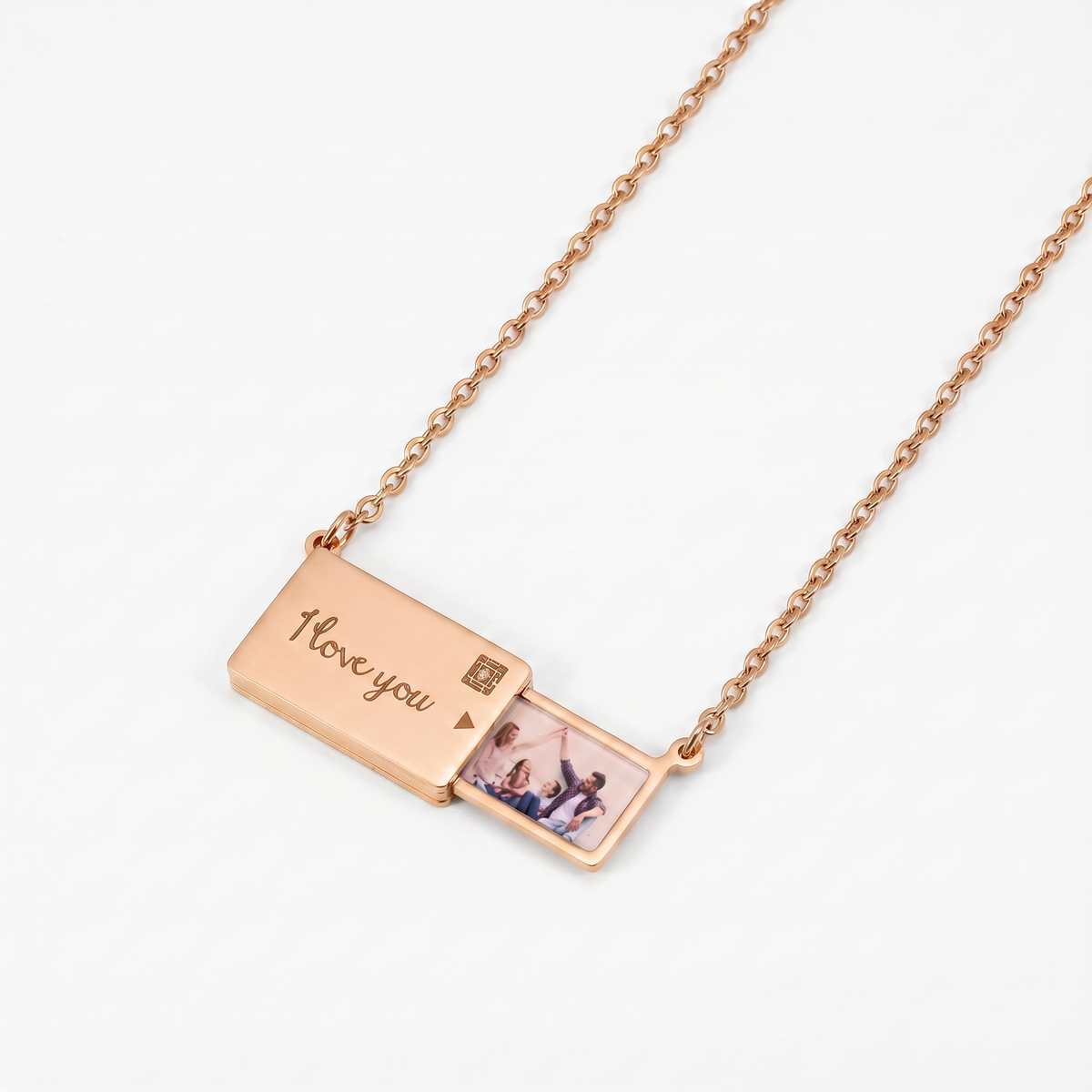Customized Creative Pull-out Photo Box Necklace