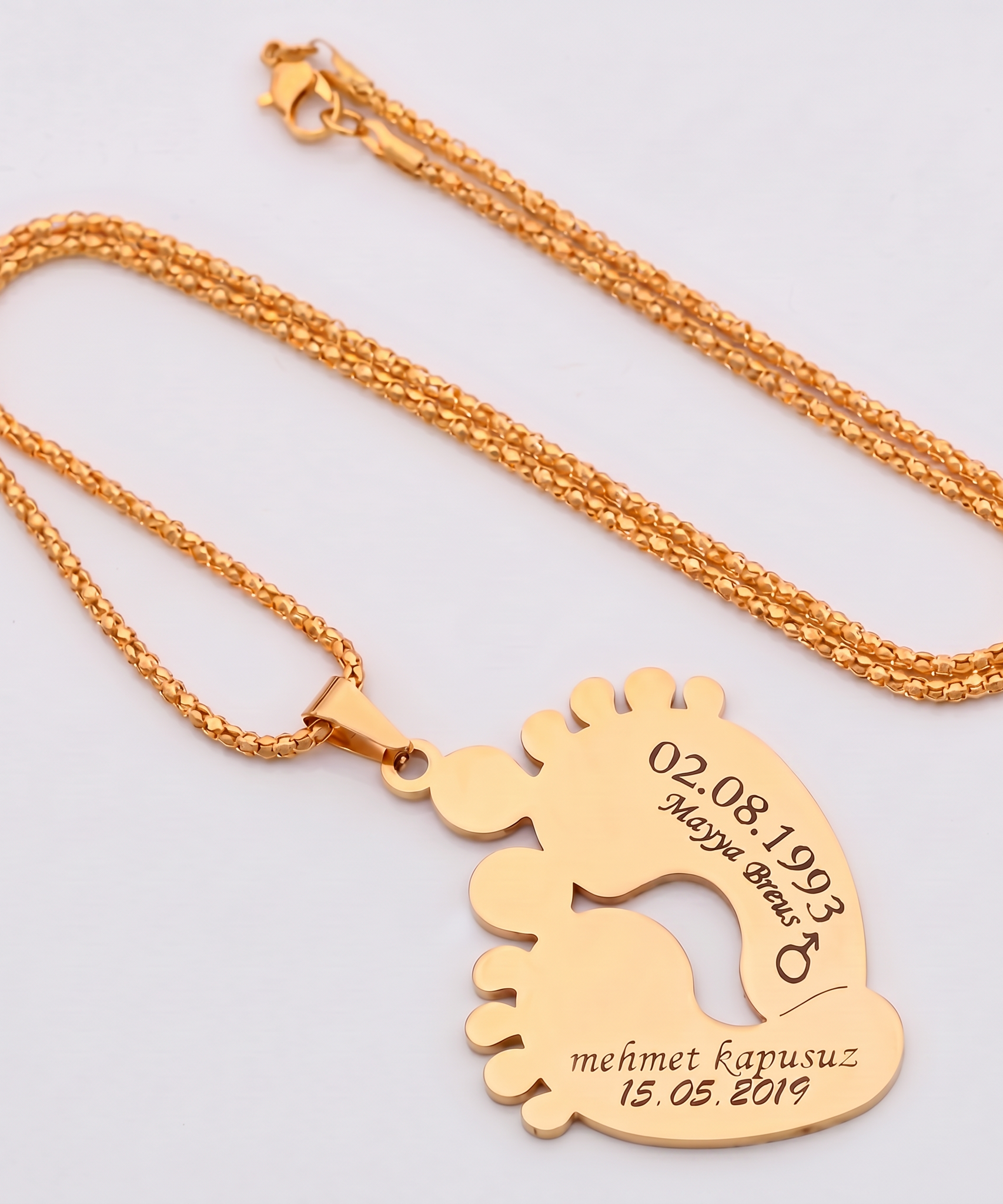 Personalized "Baby Foot Steps" Necklace