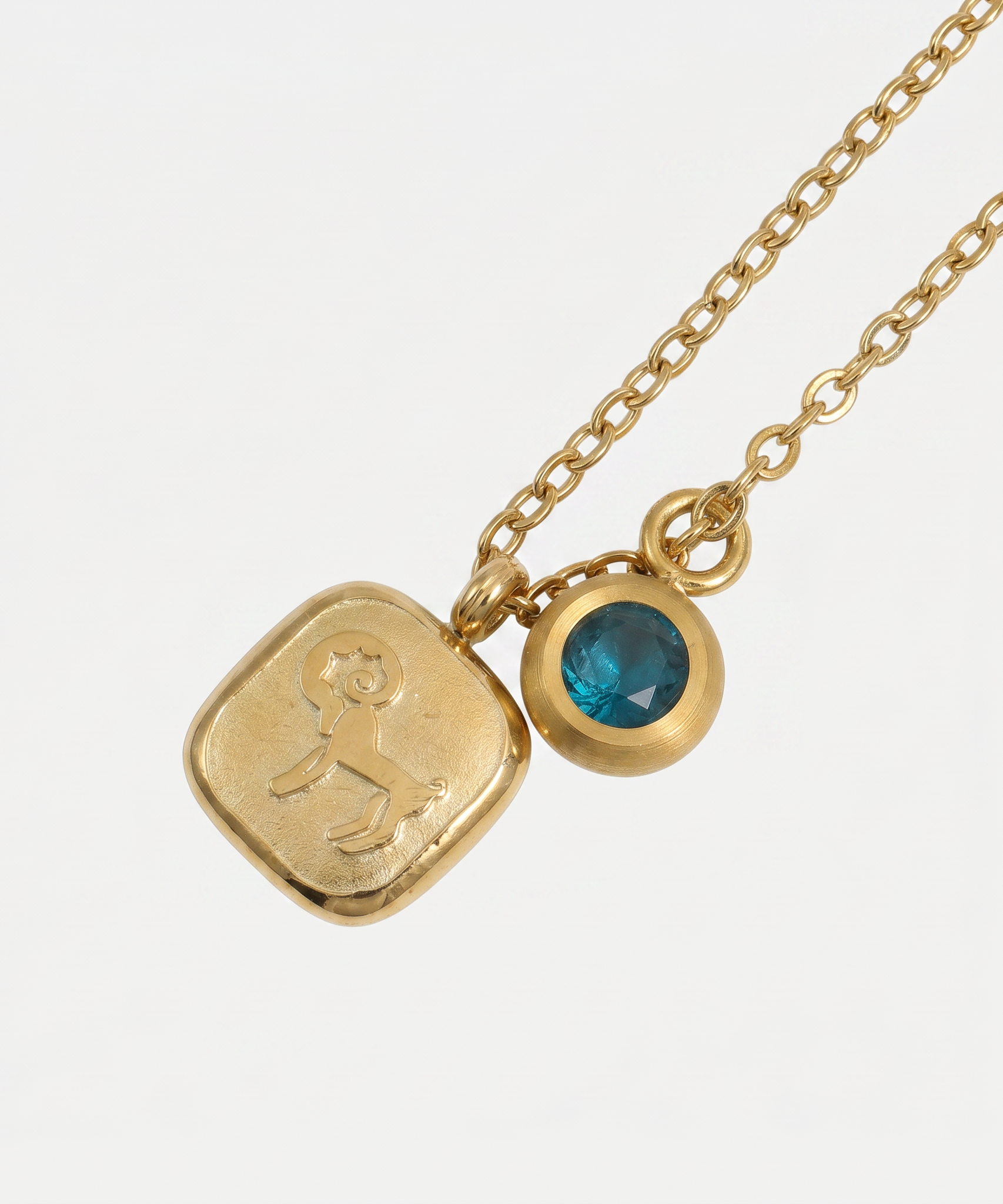 Squircle Constellation Zodiac Birthstone Necklace