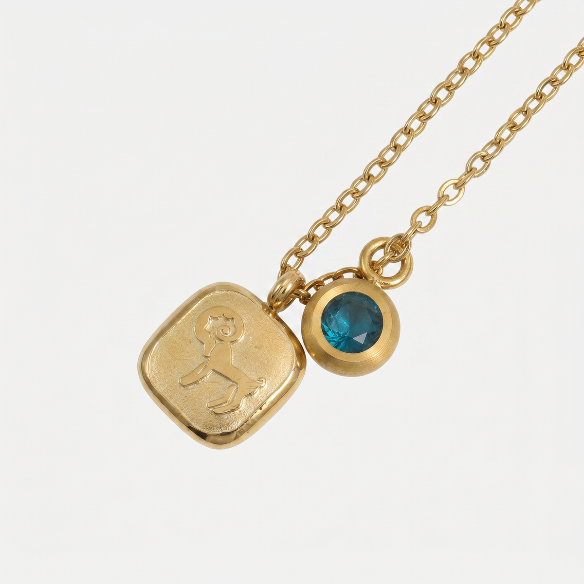 Squircle Constellation Zodiac Birthstone Necklace