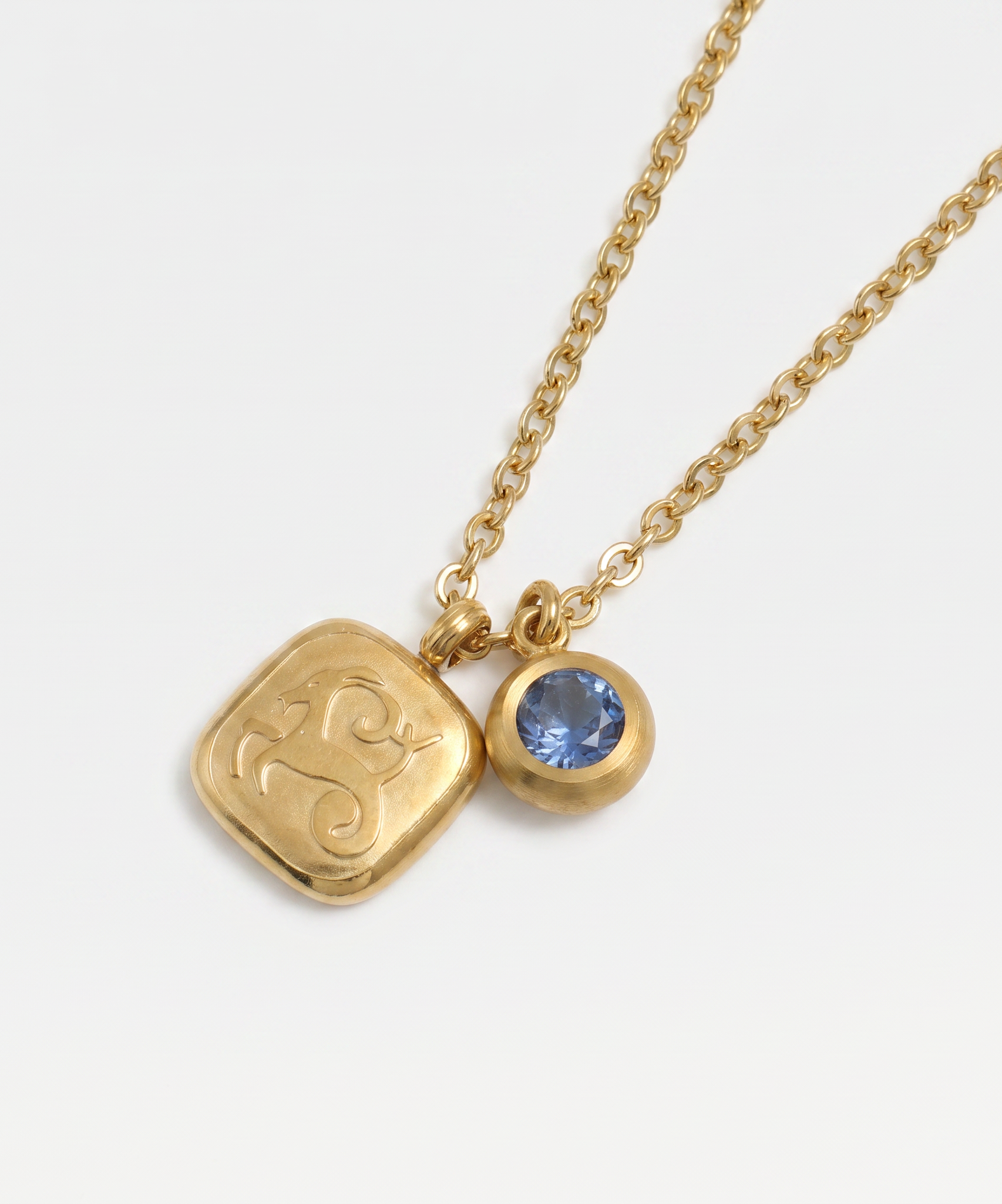 Squircle Constellation Zodiac Birthstone Necklace