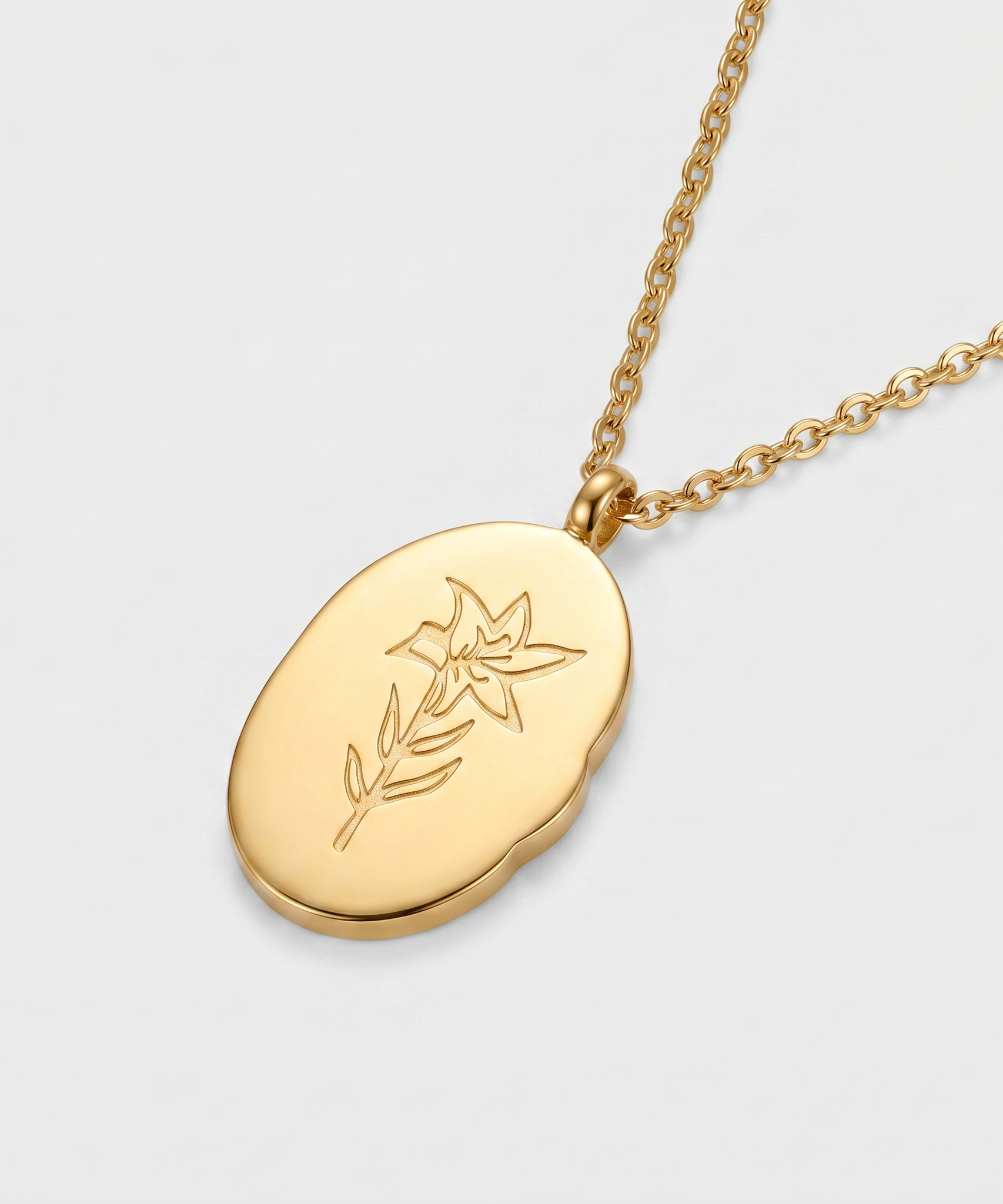 Stainless Steel December Flower Birth Necklace Month