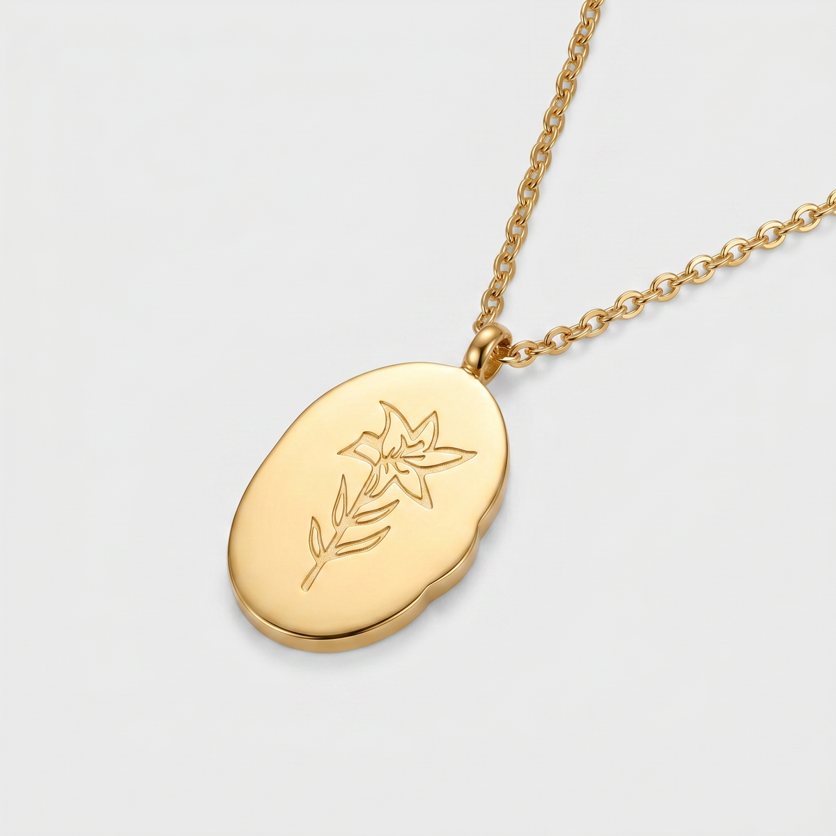 Stainless Steel December Flower Birth Necklace Month