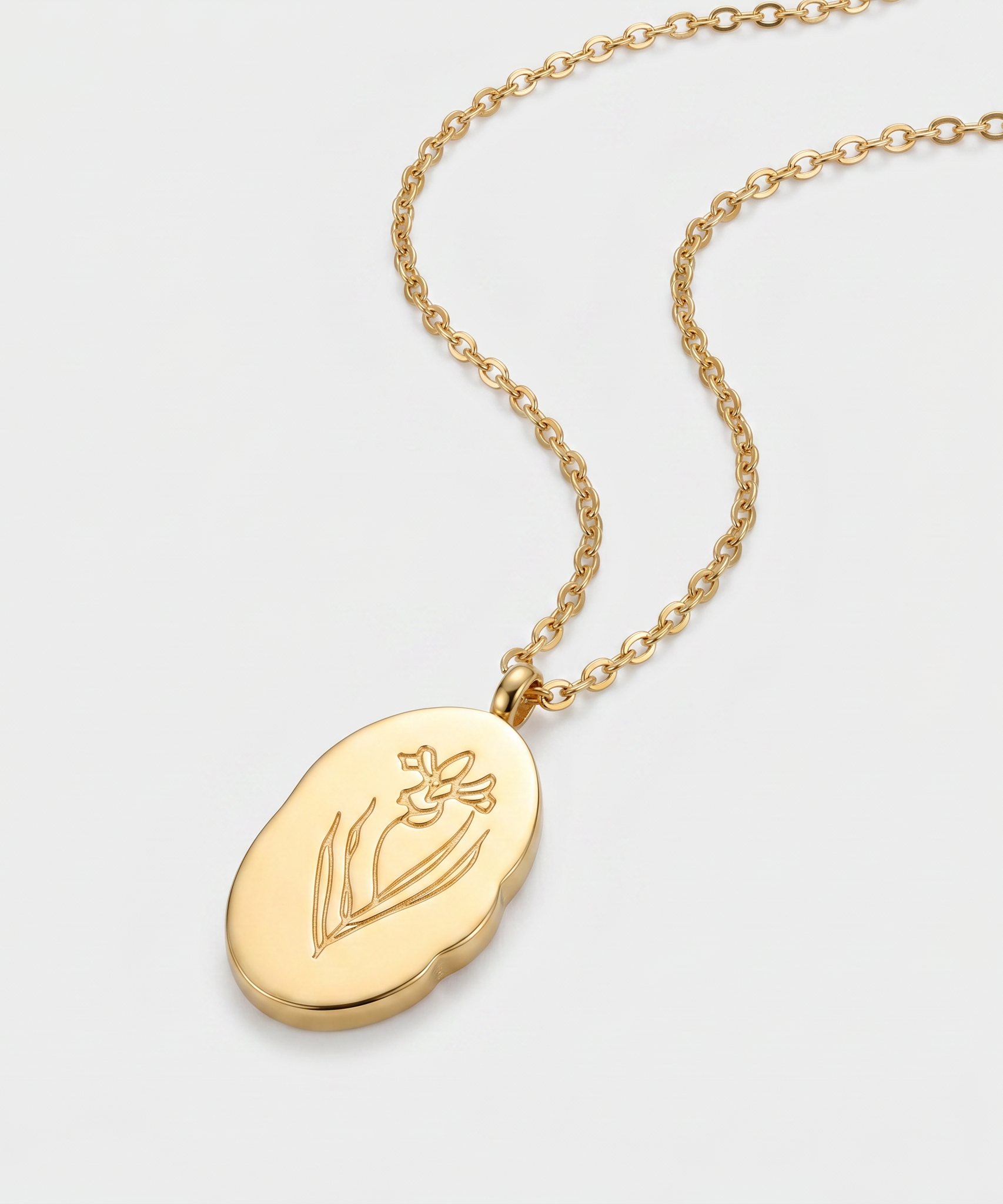 Stainless Steel December Flower Birth Necklace Month