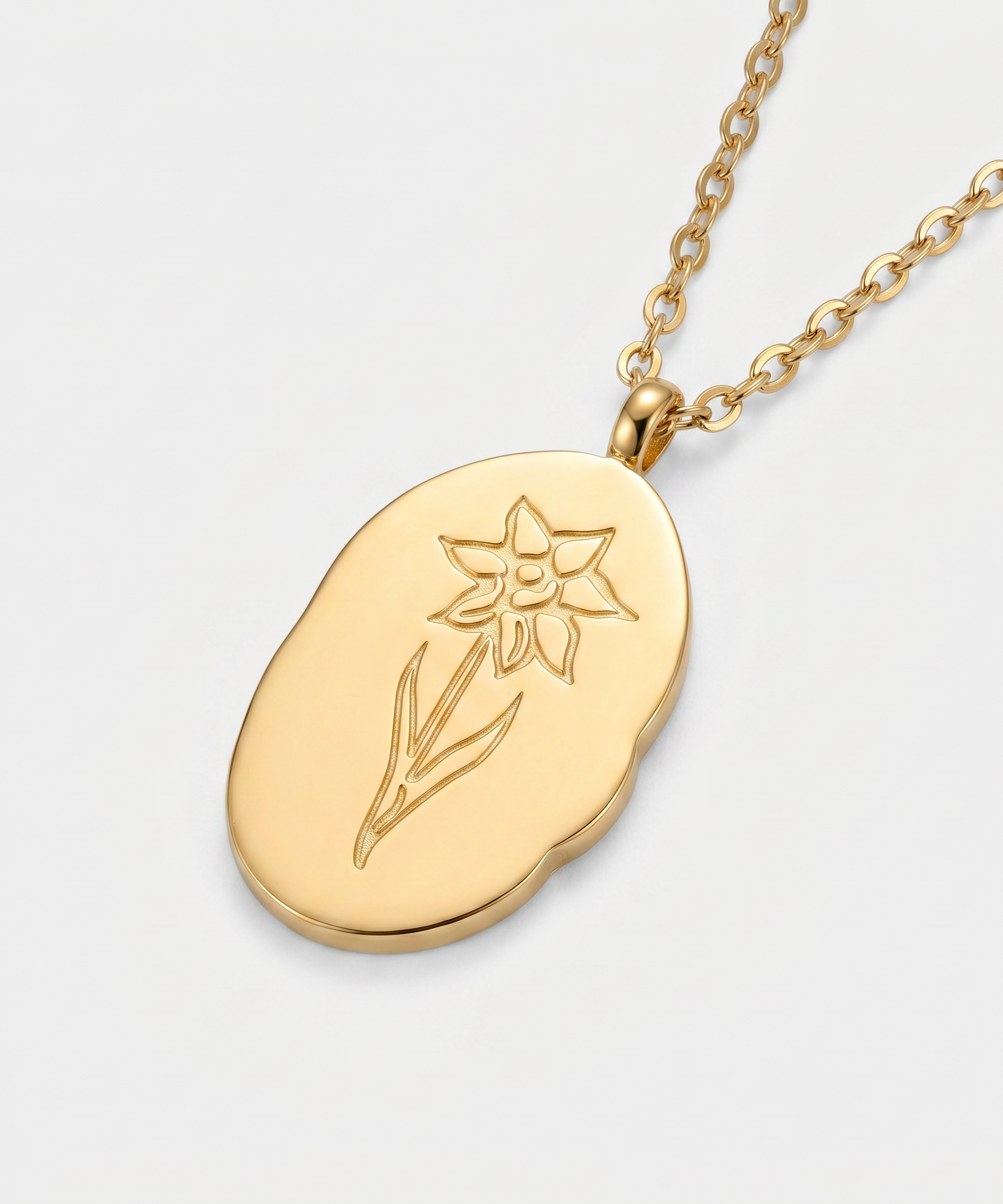 Stainless Steel December Flower Birth Necklace Month