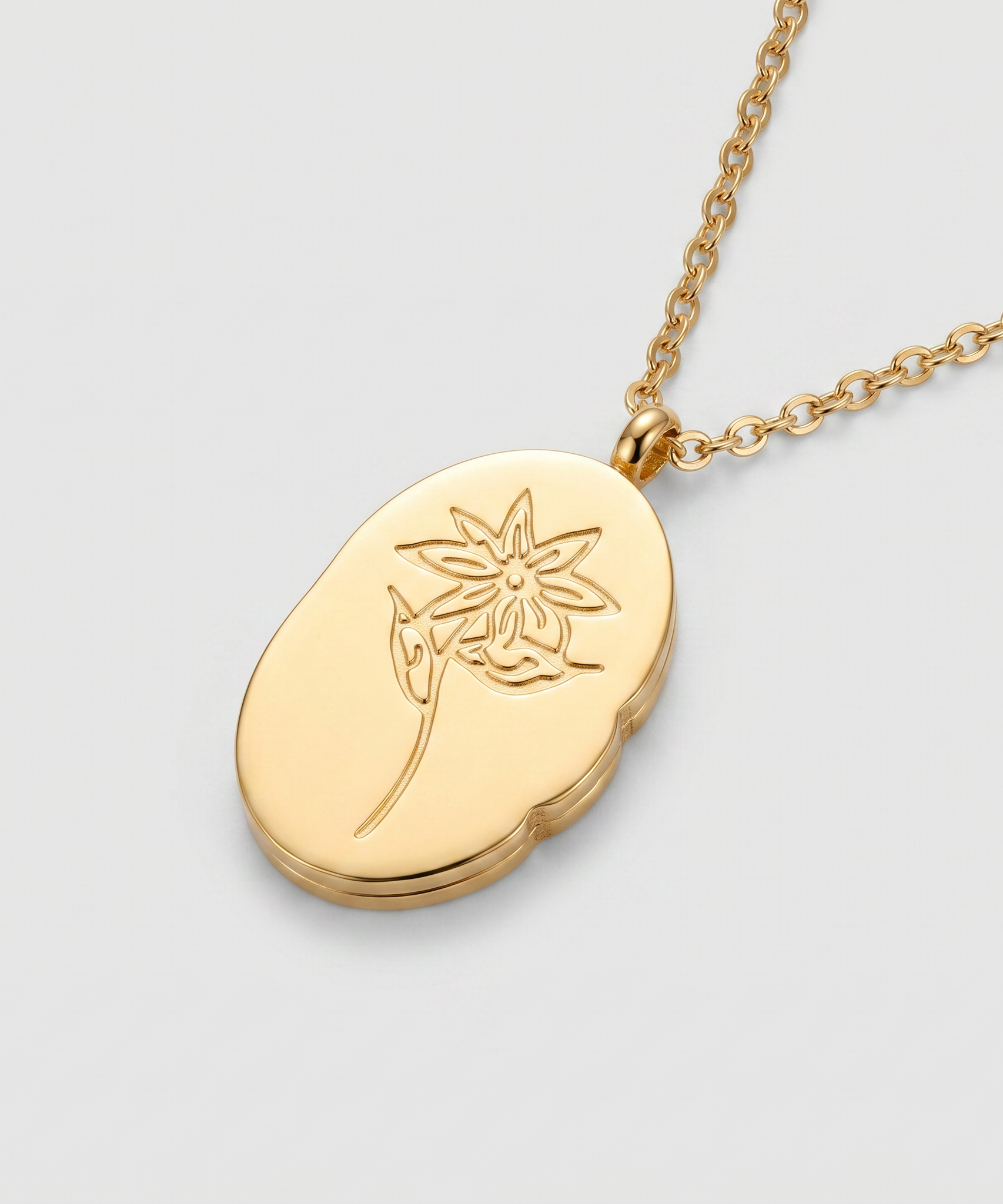 Stainless Steel December Flower Birth Necklace Month