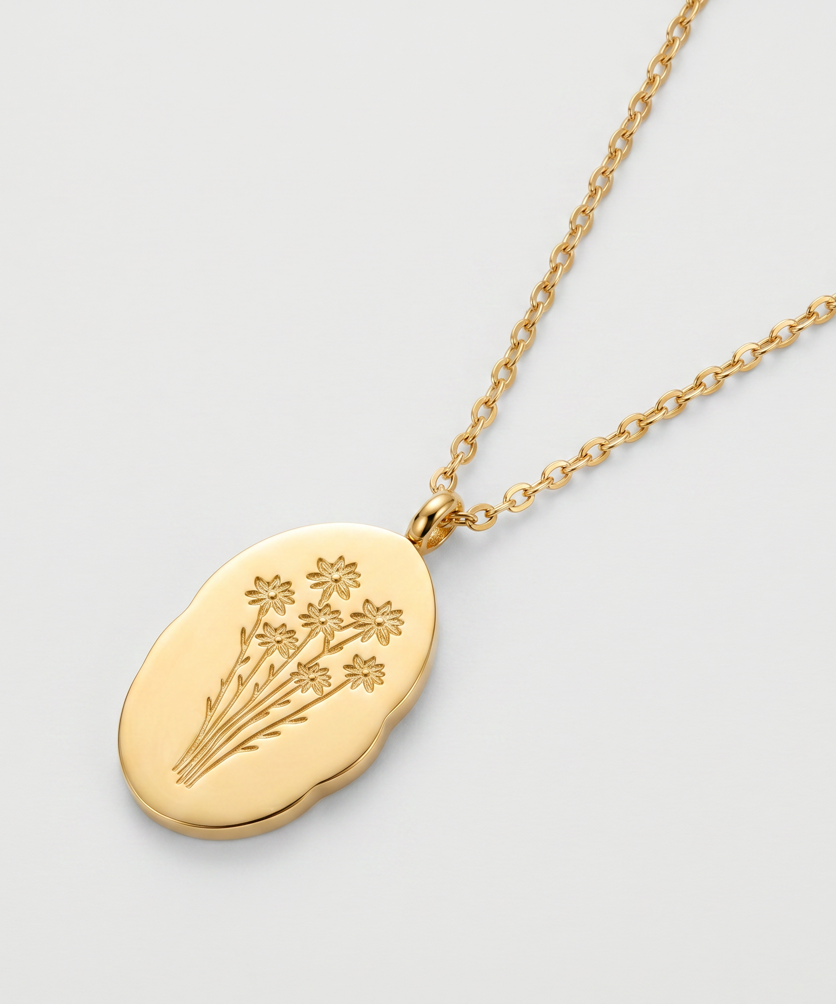 Stainless Steel December Flower Birth Necklace Month