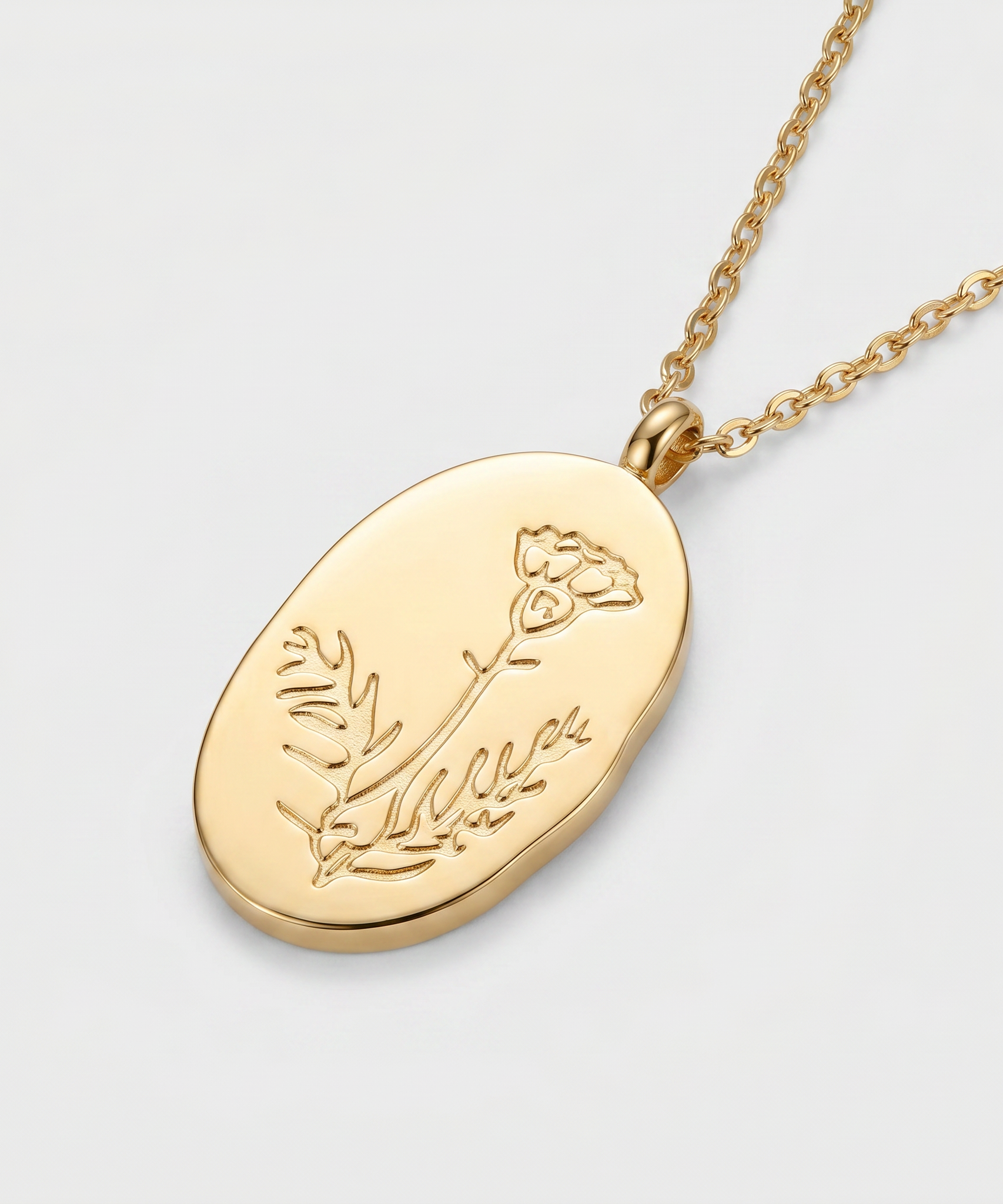 Stainless Steel December Flower Birth Necklace Month