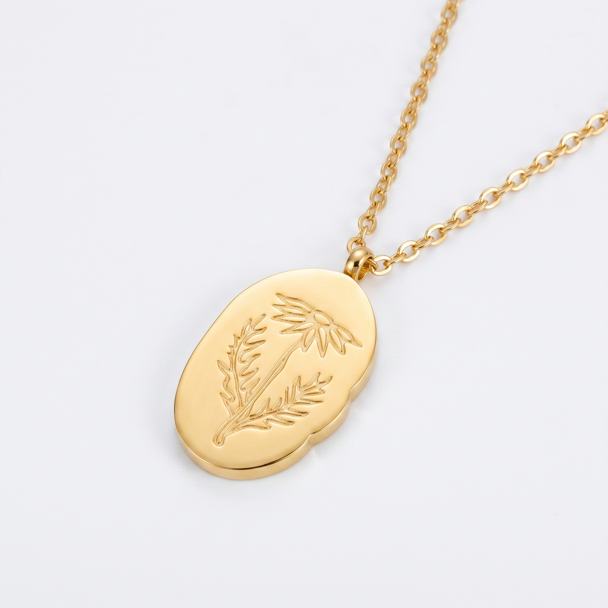 Stainless Steel December Flower Birth Necklace Month