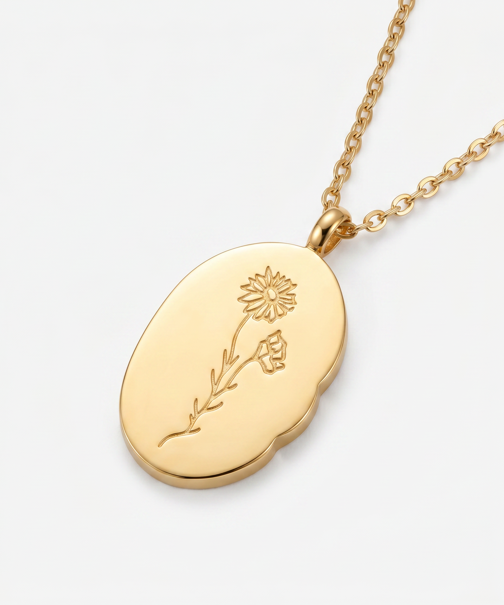 Stainless Steel December Flower Birth Necklace Month
