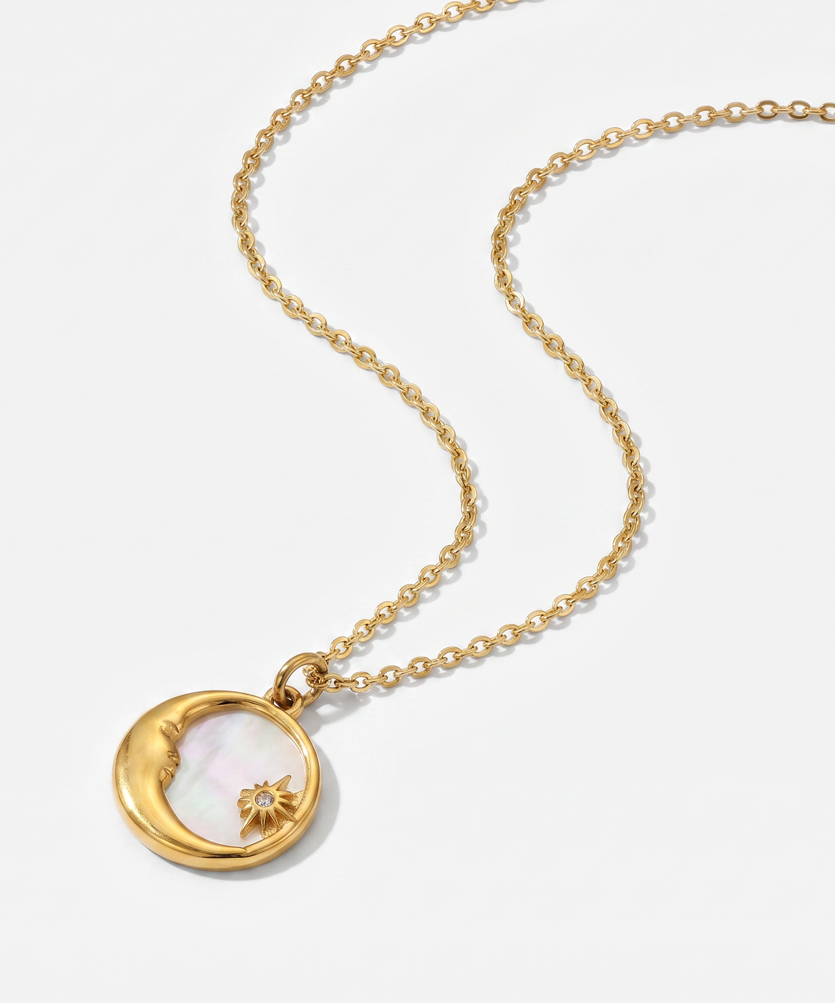 Sunlit, Moonbeam Sun & Moon Necklace