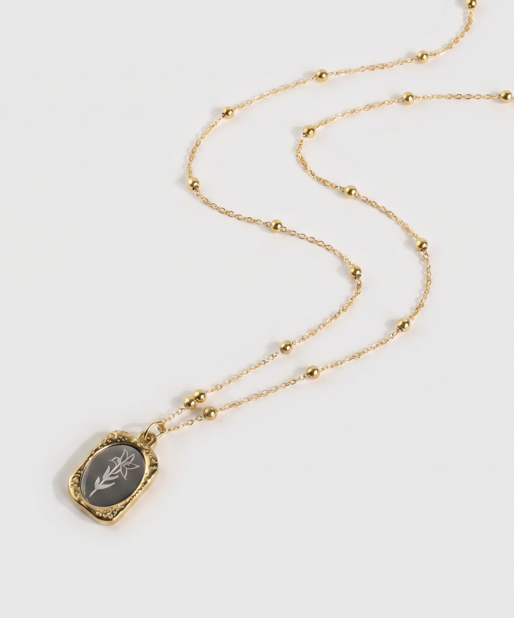 Polished Birthday Flower Mirror Necklace