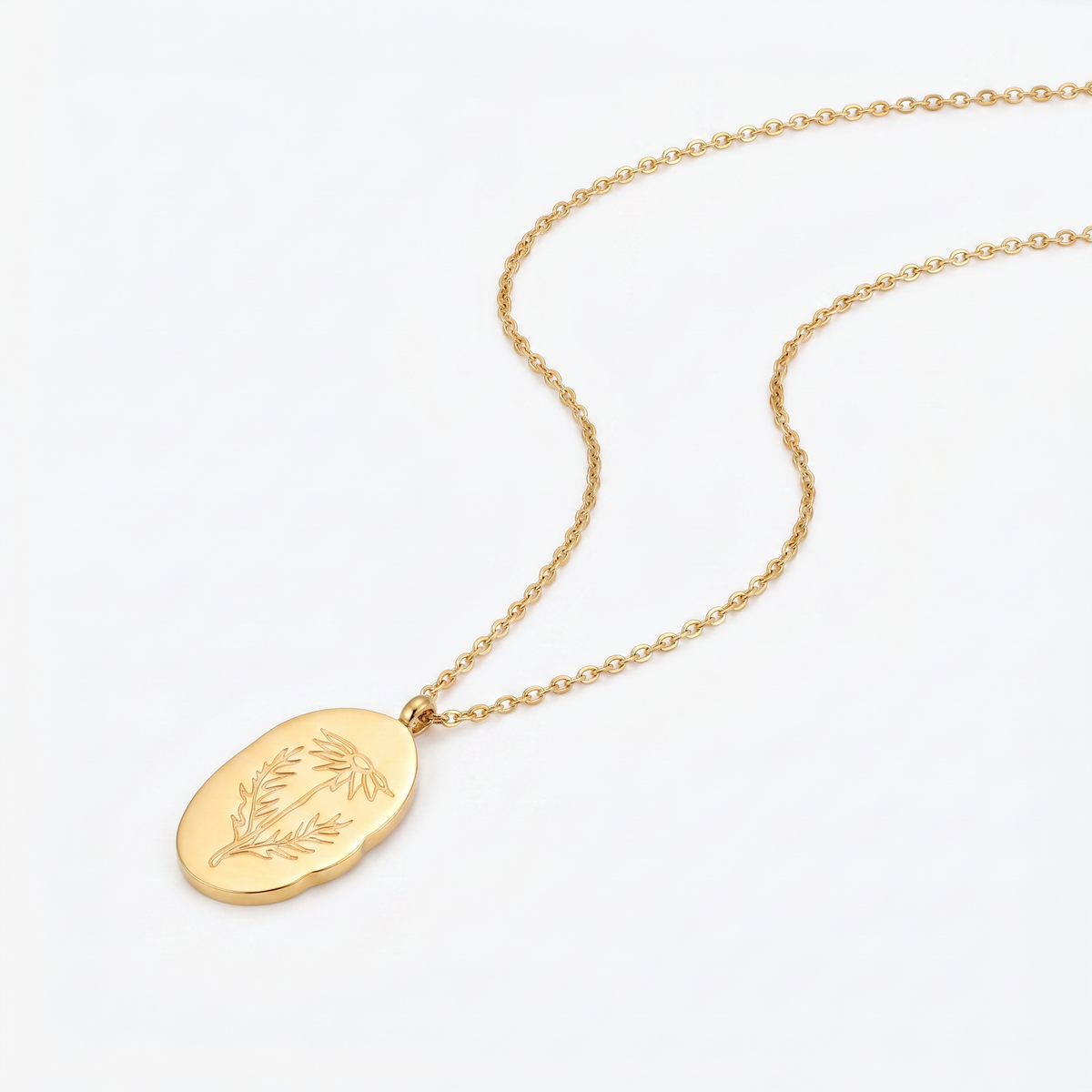 Stainless Steel December Flower Birth Necklace Month